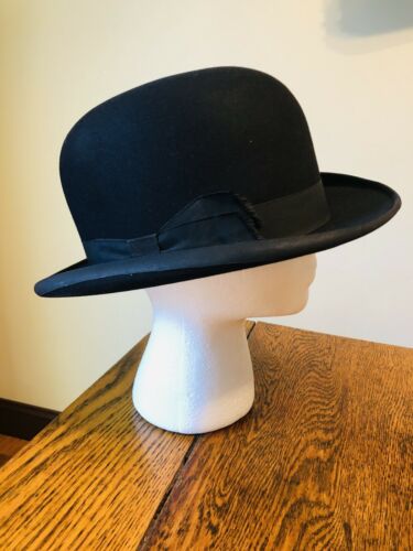 Antique Vintage Men's Stetson Kennedy size 7 1/8 Bowler Derby hat WOW!!