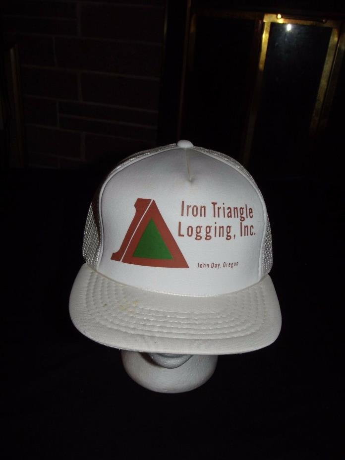 Vintage Iron Triangle Logging Trucker Hat Snap Back Mesh Back John Day Oregon