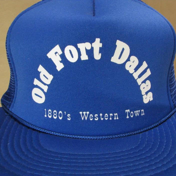 Vintage Old Fort Dallas 1880's Western Town Mesh Back Snapback Rope Hat Cap
