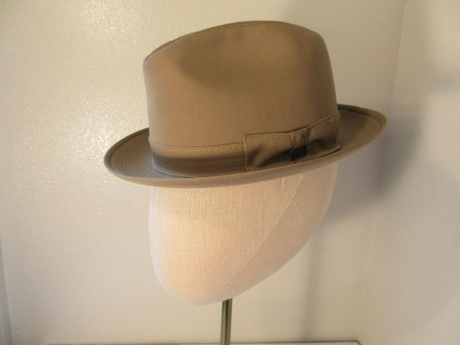 London Fog Fedora Hat Size 6 78 Tan Beige Brown USA 2