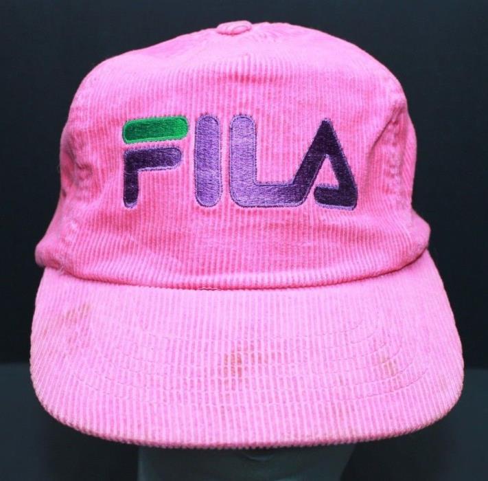 Vintage FILA Pink Corduroy Hat One Size Fits All See Photos