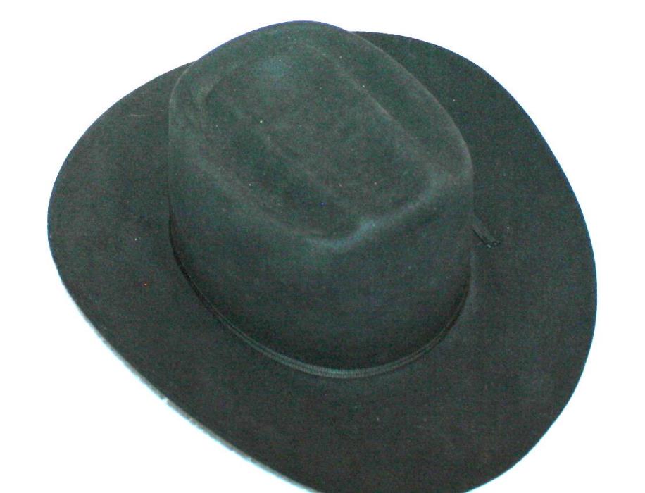 Fowlke's Open Range Black Special Form Western Hat 6-5/8 Nice