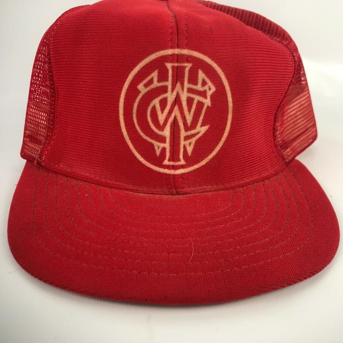 Vintage Mesh Snapback Trucker Hat RED USA Made Reynolds L XL