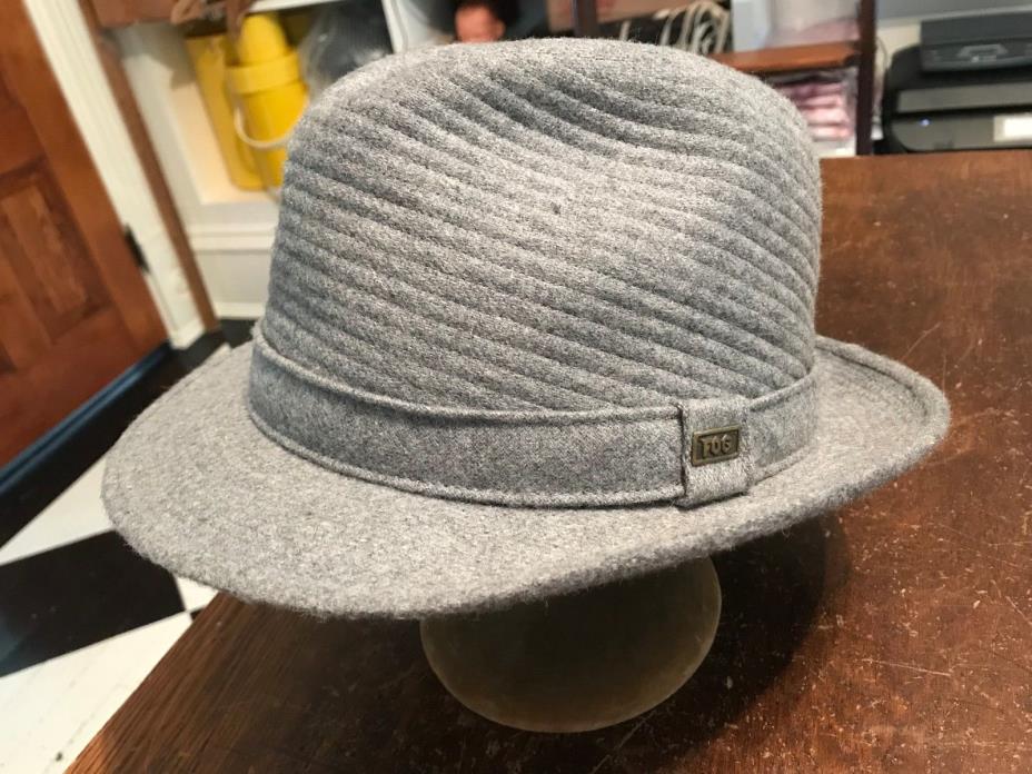 NWT Vintage London Fog Gray Wool Fedora Hat 6.7/8
