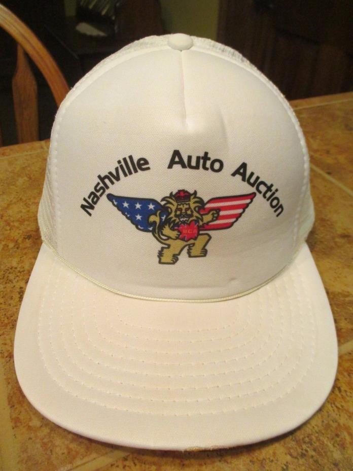 Vintage Snapback Hat Truckers Cap Nashville Tennessee Dealers Auto Auction RARE