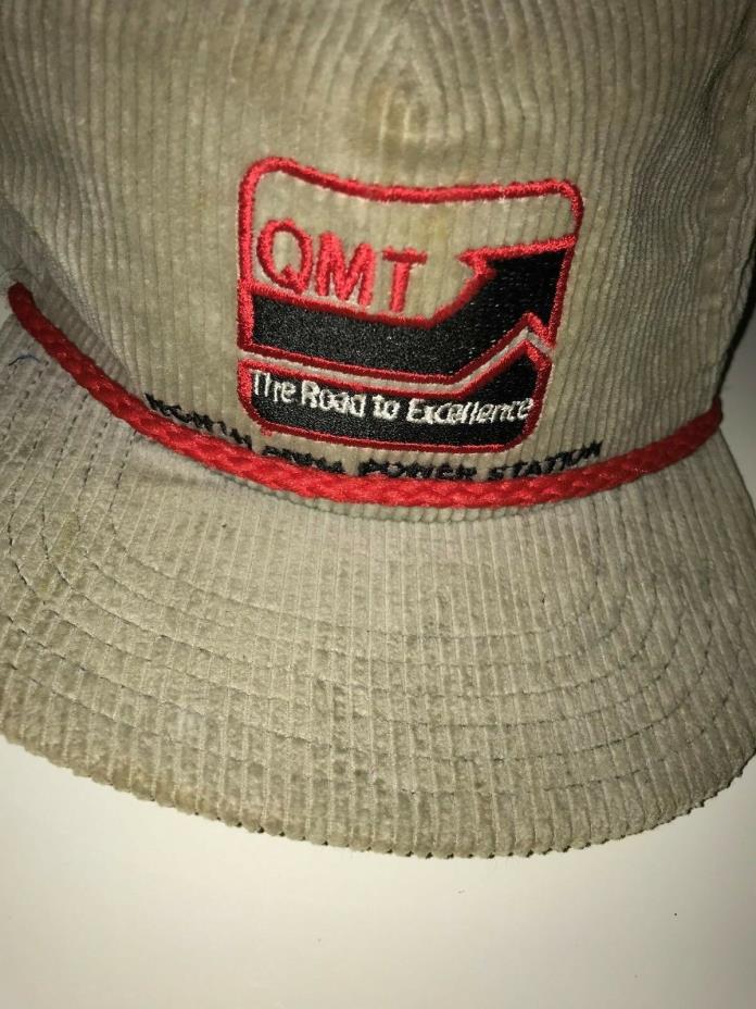 VINTAGE CORDUROY TRUCK HAT SNAPBACK ROAD TO EXCELLENCE NORTH ANNA POWER STATION