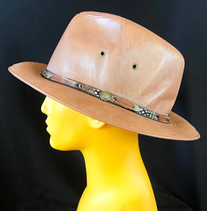 Churchill Leather Cowboy Hat ~ Beige ~ Large 7 1/4