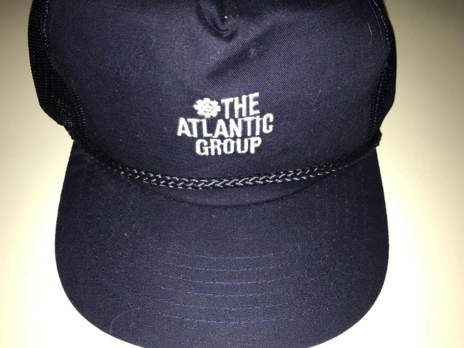 VINTAGE MESH SNAPBACK THE ATLANTIC GROUP BLUE TRUCKER STYLE HAT YOUNGAN ROPE