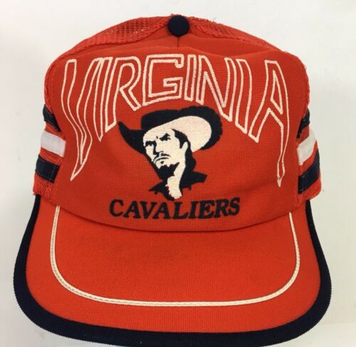 Virginia Cavaliers vtg Snapback Trucker mesh 3 Stripes USA Cap Hat 70s 80s C