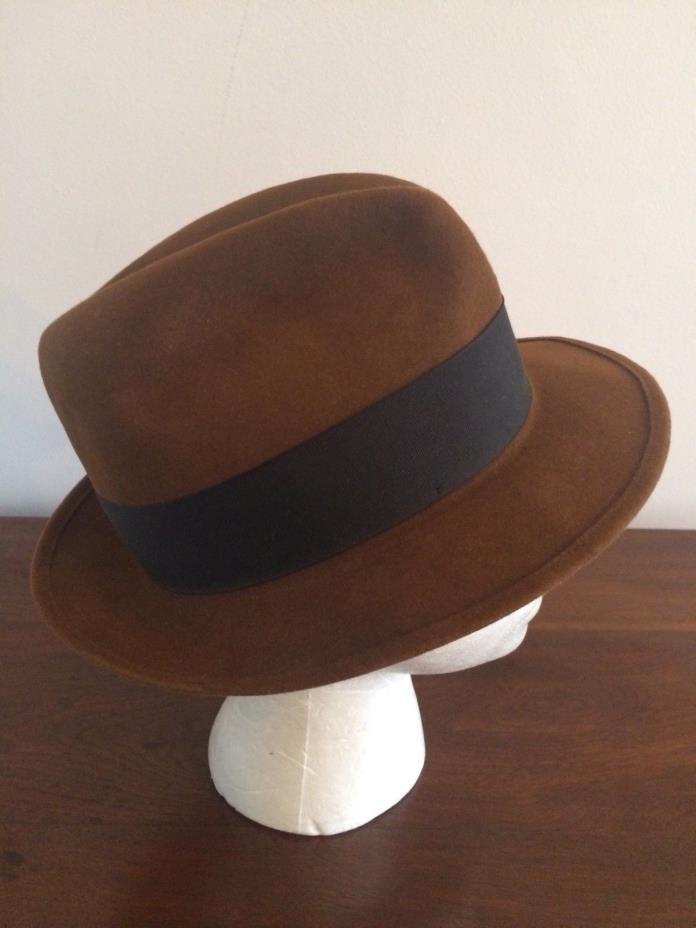 Vintage Royal Stetson Brown Fedora Felt Hat 6 3/4