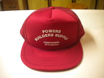 Vtg. Powers Builders Supply, Cheyenne, WY, Trucker's Cap / Hat, Mesh & SB (MD)