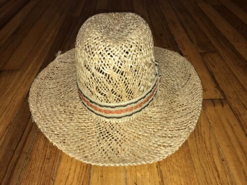 Vintage 1970’s  Bailey U-Rollit Loose Weave Sisal Hemp Cowboy Hat Size 7-1/2
