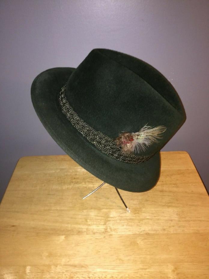 Vintage Stetson D4200 CHARGER Fedora Hat 401 Forest Green 59-73/8 Fab!
