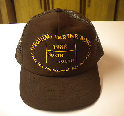 Vintage 1988, Wyoming Shrine Bowl North vs. South Cap / Hat, Mesh & SB (MD)