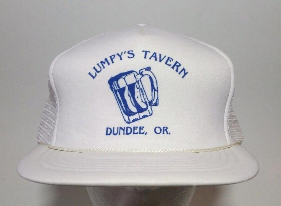 Vintage Lumpys Tavern Snapback Trucker Hat Bar Dundee Oregon White