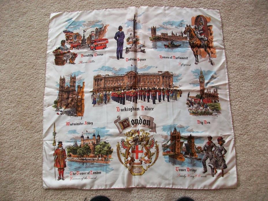 VINTAGE SCARF - LONDON'S TOURIST ATTRACTIONS - 30