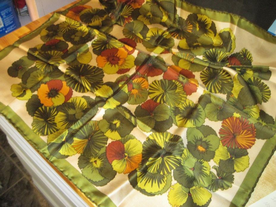Vtg 1960's-70s Pure Silk Scarf Made in Italy 25