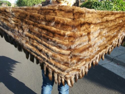 Sable Cape Unique Russian Barguizin Fur Silk Lining Taffeta 50 Tails - Beautiful