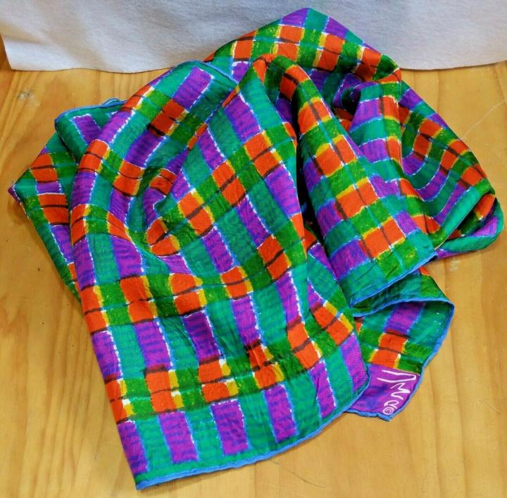 Bright Bold Vintage Vera Neumann Silk Scarf 63