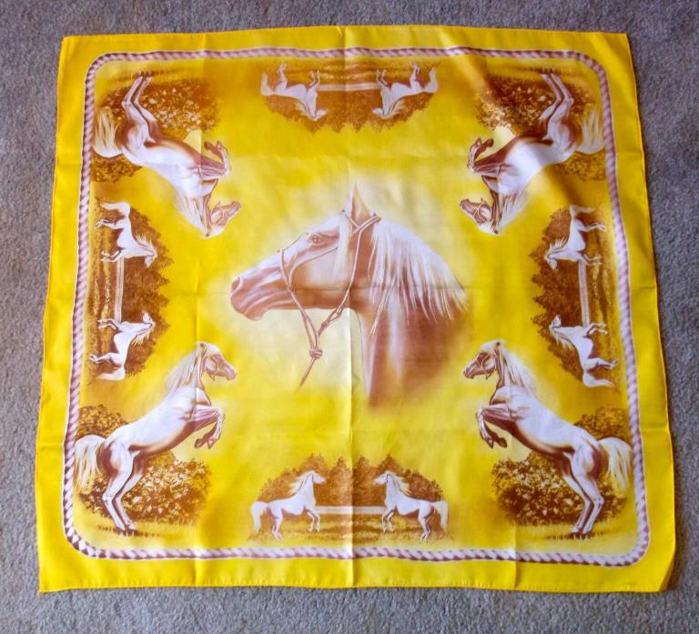 Women's Scarf Vintage Square Horse Equestrian Palomino 29.5