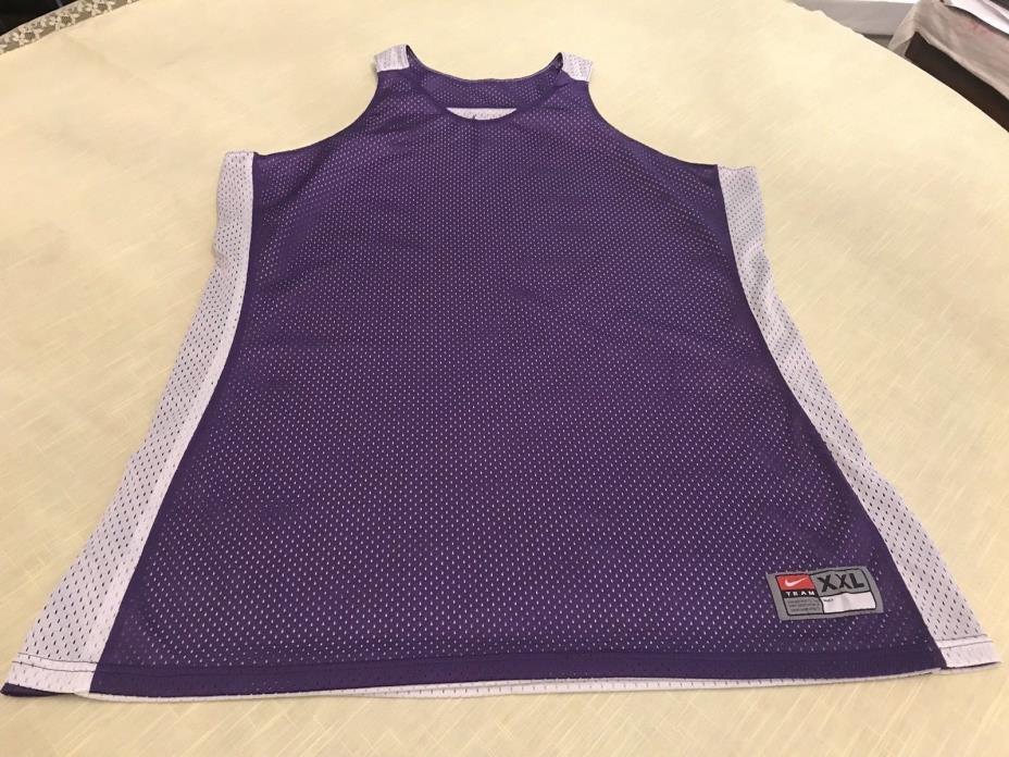 VTG 90s Nike Swoosh Reversible Tank Hustle Basketball Mesh Jersey Shirt L Purple