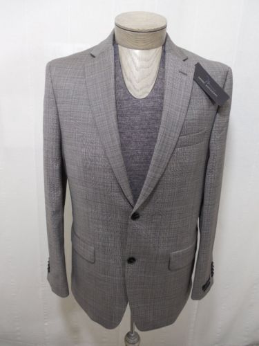 Marc Anthony Mens 100% Wool Coat Blazer Jacket Slim Fit Black White 40R $250