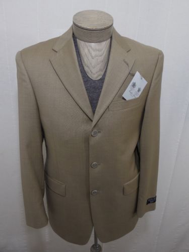 Austin Reed Mens 100% Wool Sport Coat Blazer Jacket Camel Brown Khaki 39R $350
