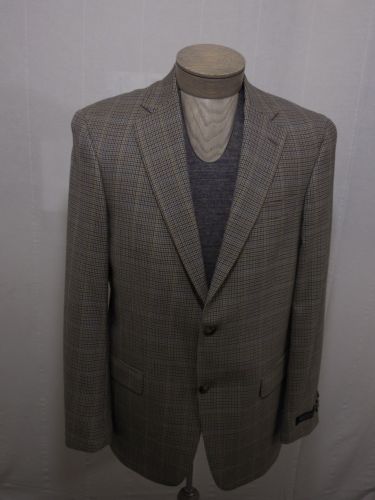 Hart Schaffner Marx Mens 100% Wool Sport Coat Blazer Brown Houndstooth 40S $550
