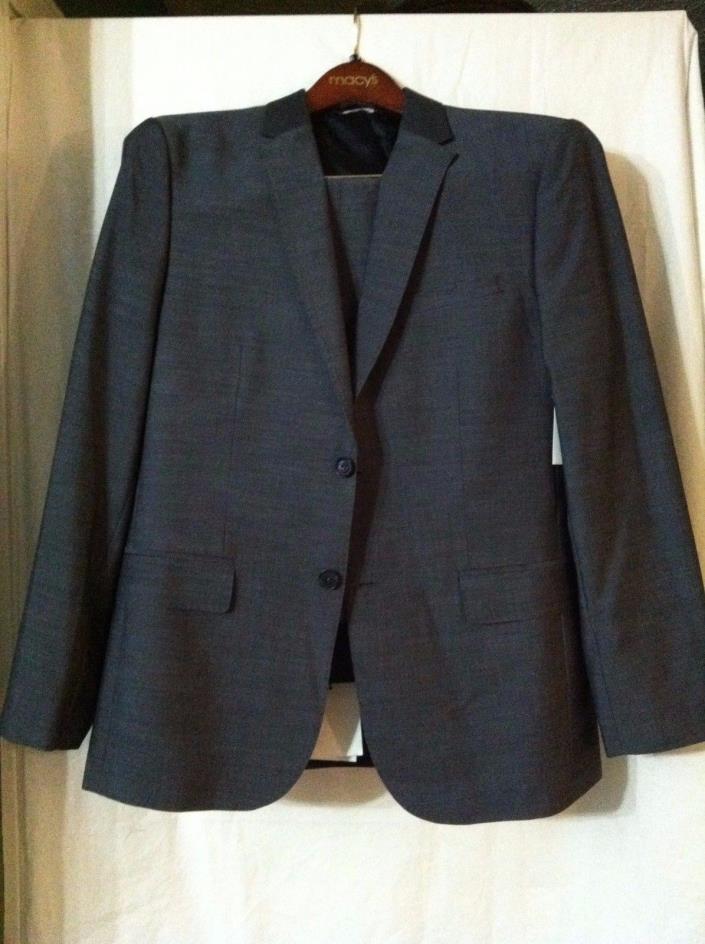 CALVIN KLEIN MENS NEW OMBRE BLUE 83%POLYESTER  2PC SUIT JACKET:M PANTS:33/30