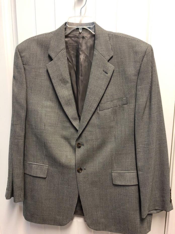 Ralph Lauren 44R 100% Wool-Laine Plaid Sports Coat Houndstooth Jacket A2-774