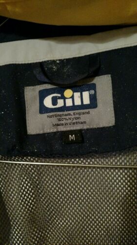 Men's (M) Gill Nylon Hooded Coast-Lite Jacket, Yellow w/ Navy Mesh Lining