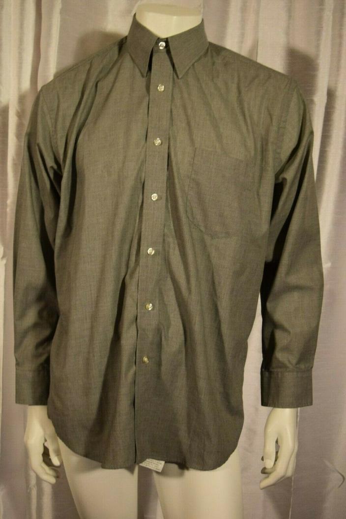 Oscar De La Renta Button Up Shirt Mens Size 32/33 Grey Dress Shirt Chest Pocket