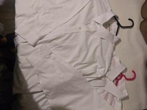 Roundtree & Yorke GOLD LABEL White Non Iron EZ Wash Longsleeve Shirt 18.5/33 big