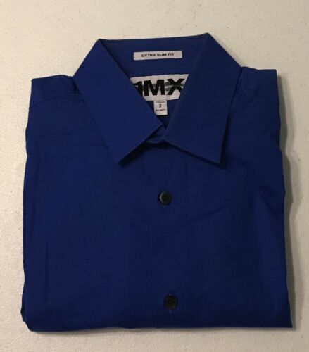Express 1MX Extra Slim Fit Mens Long Sleeve Dress Shirt Size Small 14-14 1/2