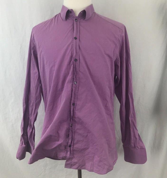 Dolce & Gabbana GOLD Purple Long Sleeve Button Down Dress Shirt Size 17.5/44