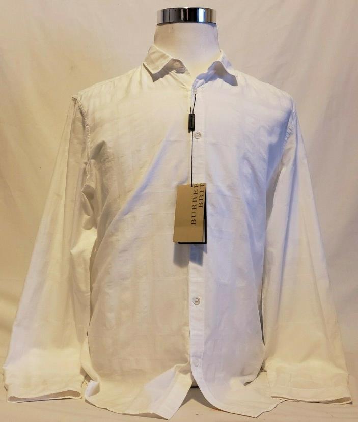 Burberry Brit size XL mens Solid White Long sleeve shirt With TAGS