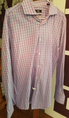 HUGO BOSS Men's Long Sleeve Slim Fit Button Up Dress Shirt XL