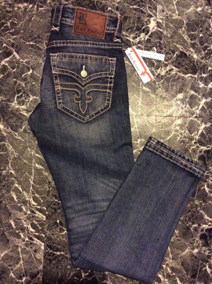 Brand New with Tags Men’s Rock Revival Kyle Alt Straight Jeans 30X32.5  30/32.5