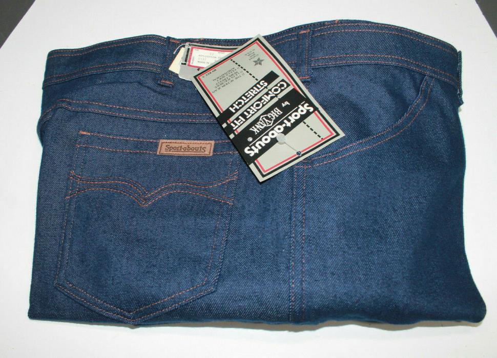 Vintage NOS NWT Sport Abouts By Big Yank Made In The USA Blue Jeans 44 X 30