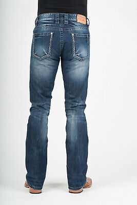 Stetson Mens Blue 100% Cotton Plain Back Jeans