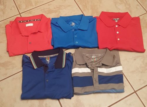 Men's GOLF S/S Shirts {LOT X 5} Ping Faldo Ben Hogan Beverly Hills Polo Club XL
