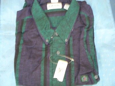 IZOD Men's Green/Indigo Striped Dress Shirt Long Sleeve size L16-16 1/2 NWT