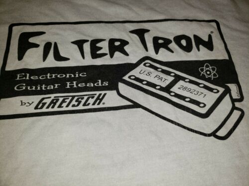 Vtg Gretsch Filter'tron Tee Shirt X-Large 2 sided rare original pickups