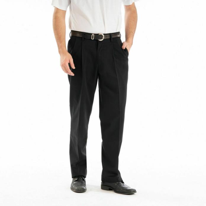 Dockers Men's Signature Pleated Classic Fit Pants Black 36 x 29