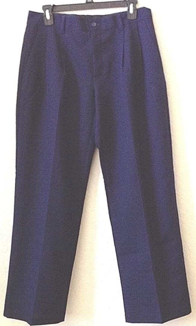 Mens Navy Blue Pants/Slacks 32wX30L Geoffrey Beene 100% Polyester Pleated NWT