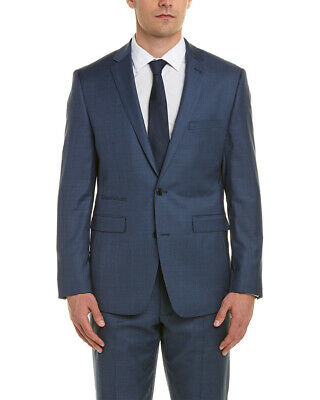 Vince Camuto Mens  2Pc Wool Suit, 44L, Blue