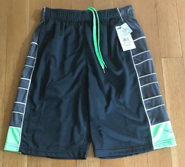 Pony Mens Dry Wick Athletic Shorts. Size S. Side Pockets. Gray/Green. NWT