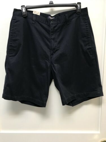 NWT Mens Dockers Weathered Gab Flat Front Short Navy Size 36