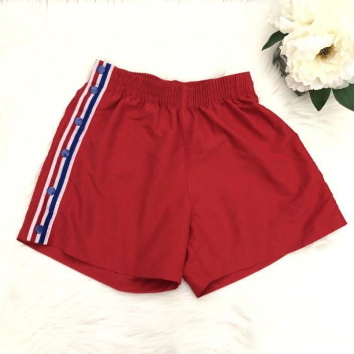 Chubbies Snap Side Swim Briefs M Solid Red Striped Panel Elastic Waist Unlined