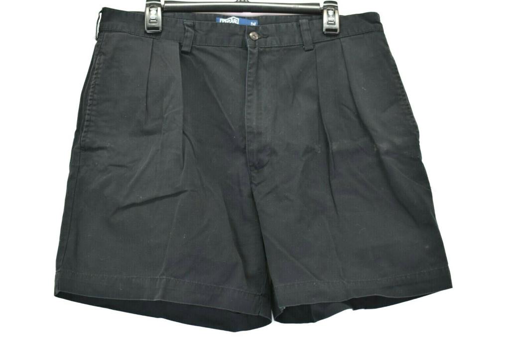 Polo Ralph Lauren Men's 36 Andrew Short Button Front Pleated Cotton Shorts Black
